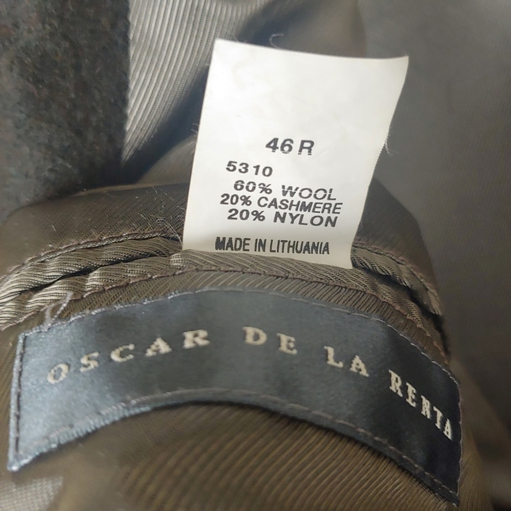 Oscar D La Renta Wool Cashmere Blazer 46R - Picture 5 of 7